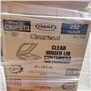 Image 1 : CASE OF NEW 250 CLEAR HINGED CONTAINERS