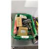 Image 8 : TOTE AND BOX OF VARIOUS HAND AND POWER TOOLS
