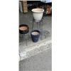 Image 1 : LOT OF METAL PLANT STANDS AND PLANT POTS