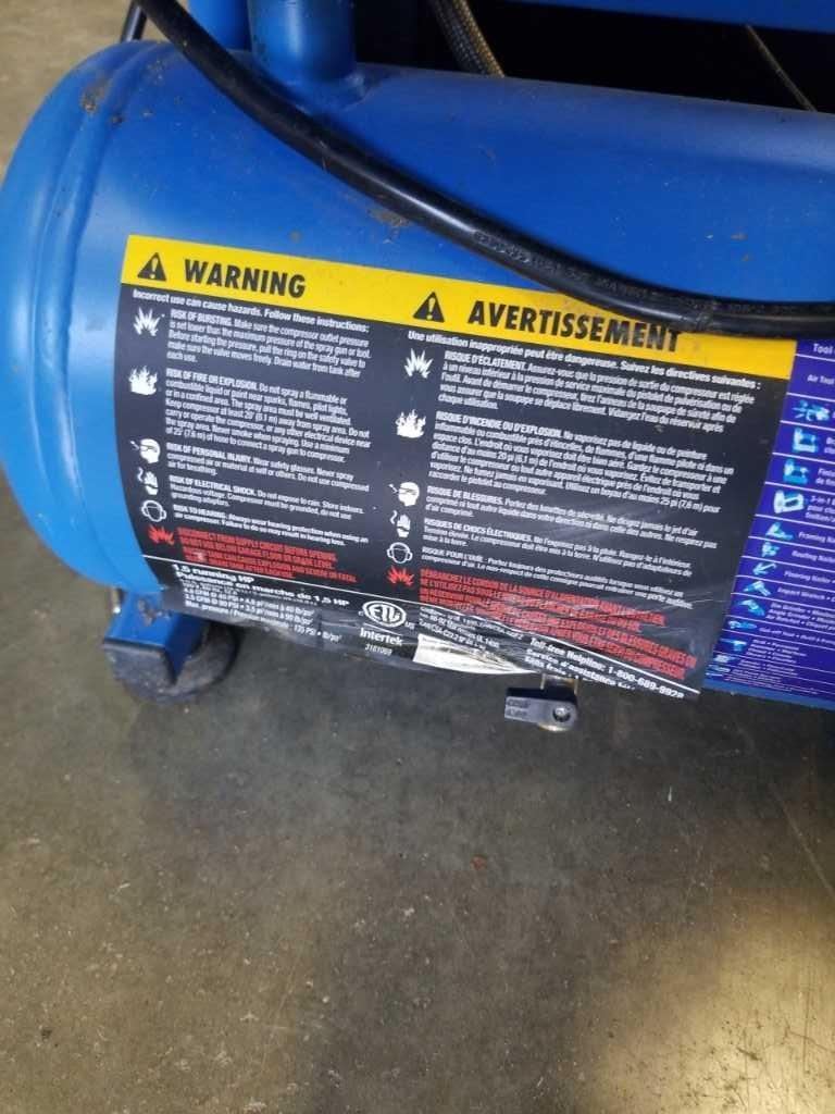 5 GALLON MASTERCRAFT AIR COMPRESSOR WORKING CONDITION NEEDS TOGGLE ON ...