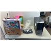Image 1 : BOX OF KIDS TOYS, NEW LUGGAGE CLIPS AND PARTS COMPUTER TOWER