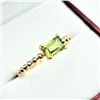 Image 2 : 10KT. YELLOW GOLD 6MM X 4MM NATURAL PERIDOT RING, 0.63CTS, W/A $925.00, SIZE 7, PERIDOT IS THE BIRTH