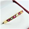 Image 2 : STERLING SILVER YELLOW GOLD TONE PLATED NATURAL ENHANCED RUBY (0.28CTS) & WHITE SAPPHIRE RING, W/A $