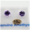 Image 1 : 10KT. WHITE GOLD 6MM NATURAL AMETHYST EARRINGS, 1.64CTS, W/A $325.00, AMETHYST IS THE BIRTHSTONE FOR