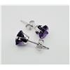 Image 2 : 10KT. WHITE GOLD 6MM NATURAL AMETHYST EARRINGS, 1.64CTS, W/A $325.00, AMETHYST IS THE BIRTHSTONE FOR