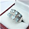Image 2 : STERLING SILVER NATURAL BLUE TOPAZ RING, 8 TOPAZ (1.68CTS), W/A $400.00, SIZE 7, BLUE TOPAZ IS THE B
