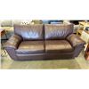 Image 1 : BROWN LEATHER LOVESEAT