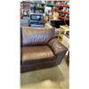 Image 2 : BROWN LEATHER LOVESEAT