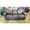 Image 1 : BROWN LEATHER SOFA