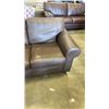 Image 2 : BROWN LEATHER SOFA
