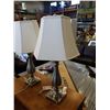 Image 2 : PAIR OF BRUSHED METAL TABLE LAMPS