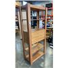 Image 2 : OAK 6FT DISPLAY SHELF W/ DROP DOWN CABINET