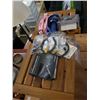 Image 1 : 2 NEW DOG HARNESSES WITH UNDERGROUNG FENCE COLLAR AND LOCKING CABLES