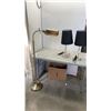Image 1 : FLEXIBLE NECK FLOOR LAMP AND 2 BRUSHED METAL TABLE LAMPS