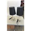 Image 2 : FLEXIBLE NECK FLOOR LAMP AND 2 BRUSHED METAL TABLE LAMPS