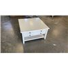 Image 1 : SQUARE WHITE COFFEE TABLE WITH DRAWER