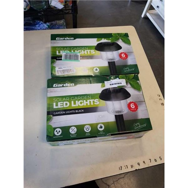2  6 PACKS OF SOLAR GARDEN LED LIGHTS