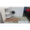 Image 1 : VANITY MIRROR, 2 HOME SIGNS AND SHELF