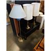 Image 1 : PAIR OF HEAVY BRASS TABLE LAMPS AND BRASS FLOOR LAMP