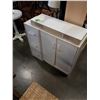 Image 1 : 2 WHITE CABINETS ONE WITH DRAWERS, EXTRA SHELVES INCLUDED