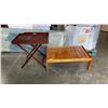 Image 1 : PINE COFFEE TABLE AND SERVING TRAY W/ FOLDING BASE