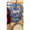 Image 8 : LOT OF ANTIQUE CHINA  AND WOODS 3 TIER PLATTER