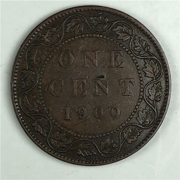 Canadian Large Cent 1900 H EF+ 192