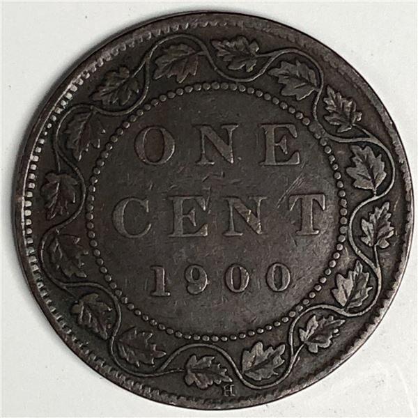 Canadian Large Cent 1900 H EF 195