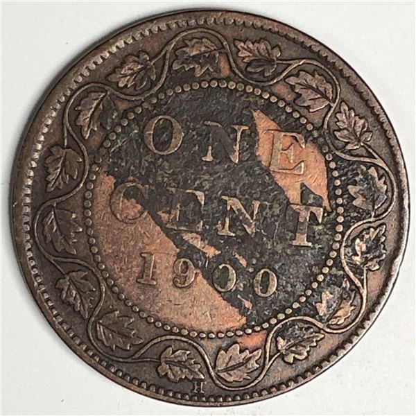 Canadian Large Cent 1900 H EF++ 196