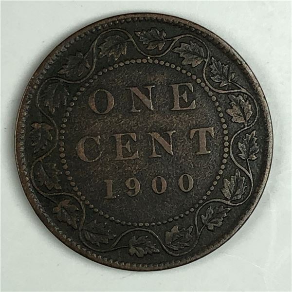 Canadian Large Cent 1900 No H VF-EF 197