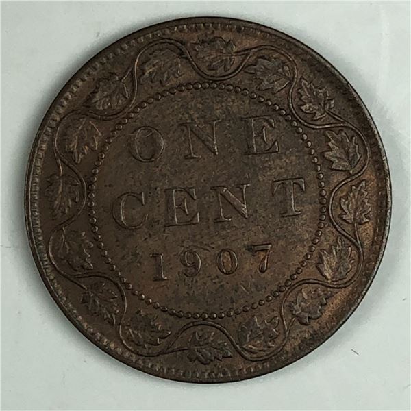 Canadian Large Cent 1907 AU+ 243