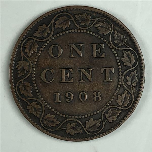 Canadian Large Cent 1908 VF+ 260