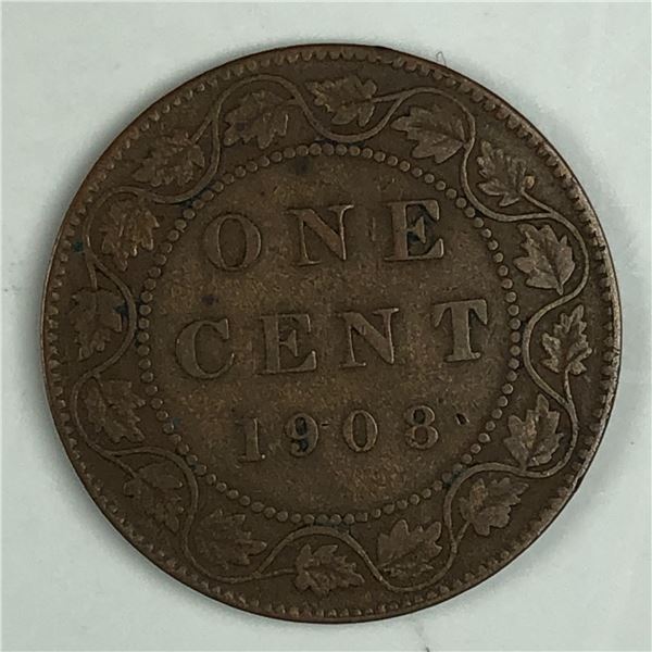 Canadian Large Cent 1908 VF 261