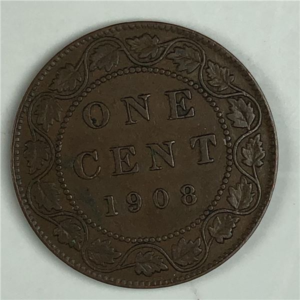 Canadian Large Cent 1908 VF 265