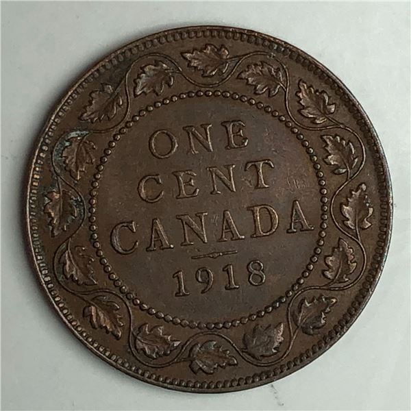 Canadian Large Cent 1918 EF++ 296