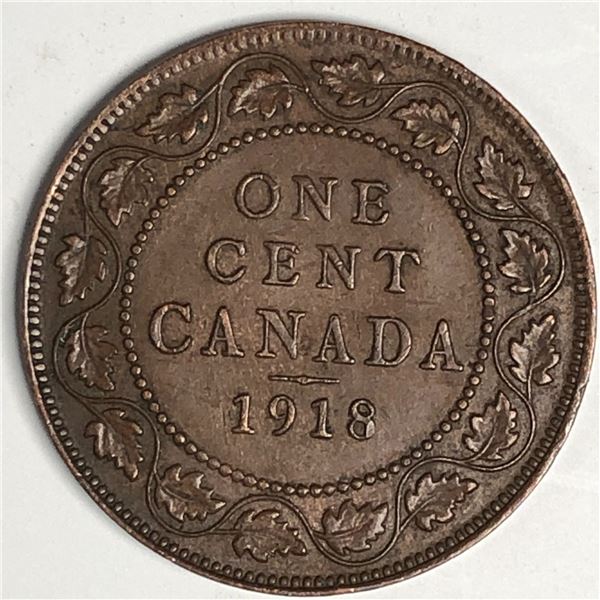 Canadian Large Cent 1918 EF++ 300