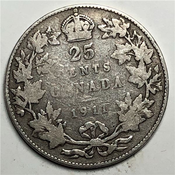 1911 King George V 25 Cents