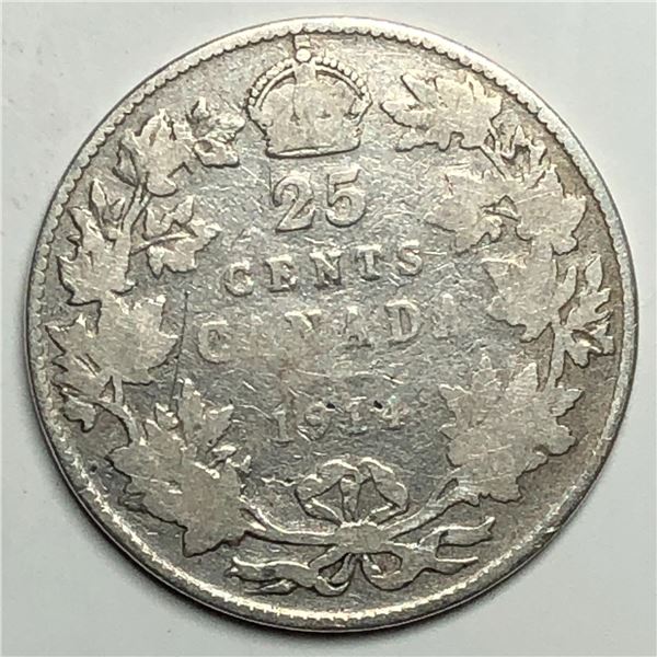 1914 King George V 25 Cents