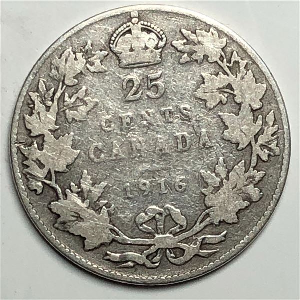 1916 King George V 25 Cents