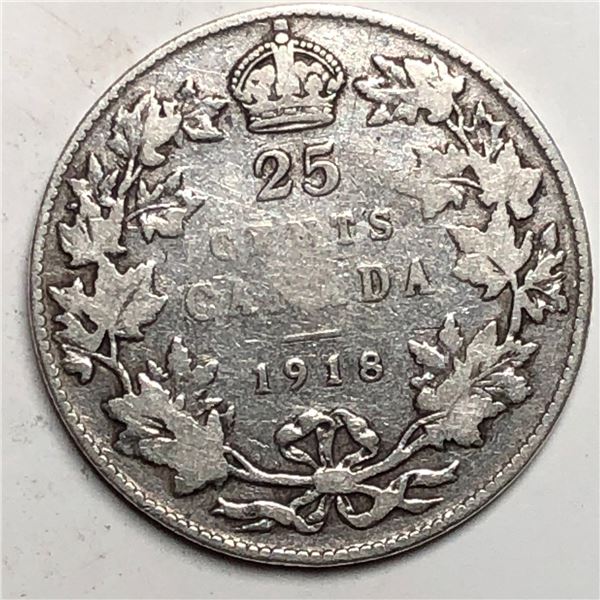 1918 King George V 25 Cents
