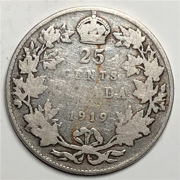 1919 King George V 25 Cents