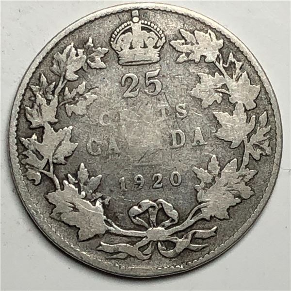 1920 King George V 25 Cents