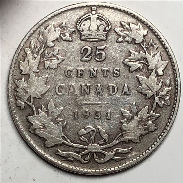 1931 King George V 25 Cents