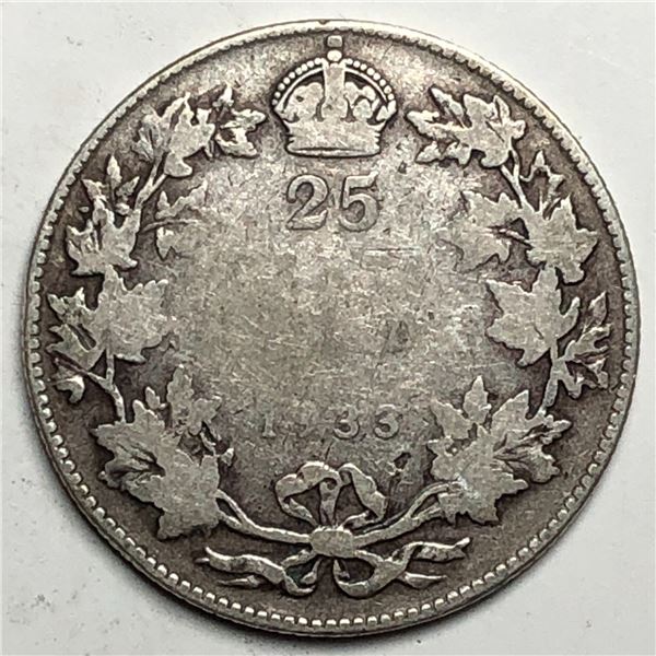 1933 King George V 25 Cents