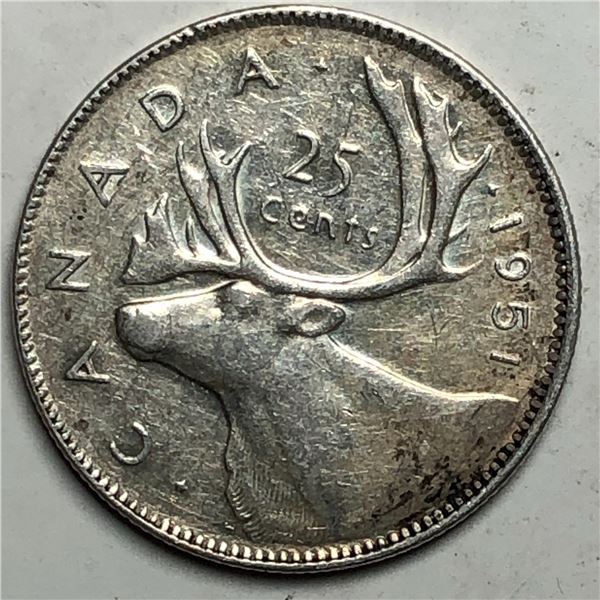 1951 King George VI 25 Cents