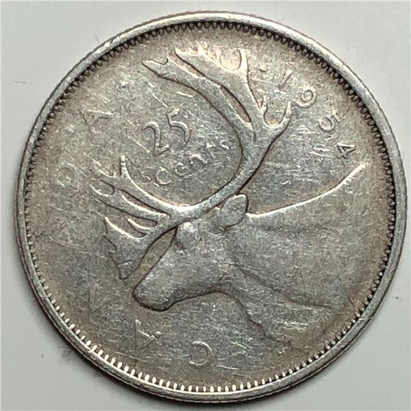 1954 Queen Elizabeth 25 Cents