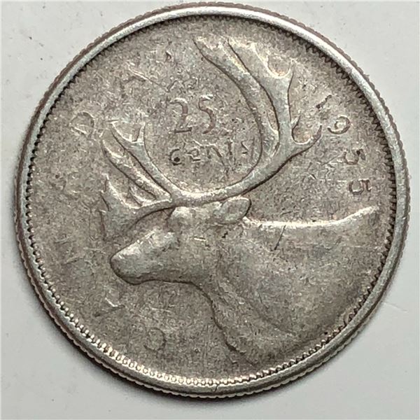 1955 Queen Elizabeth 25 Cents