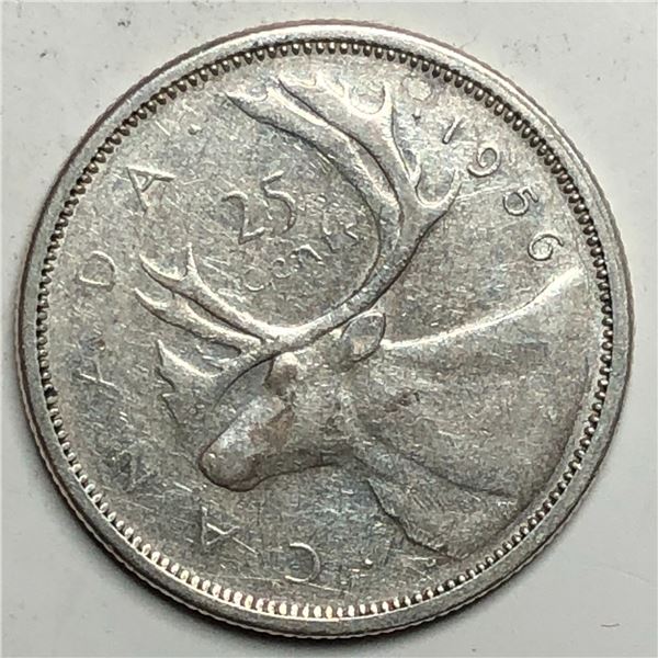 1956 Queen Elizabeth 25 Cents