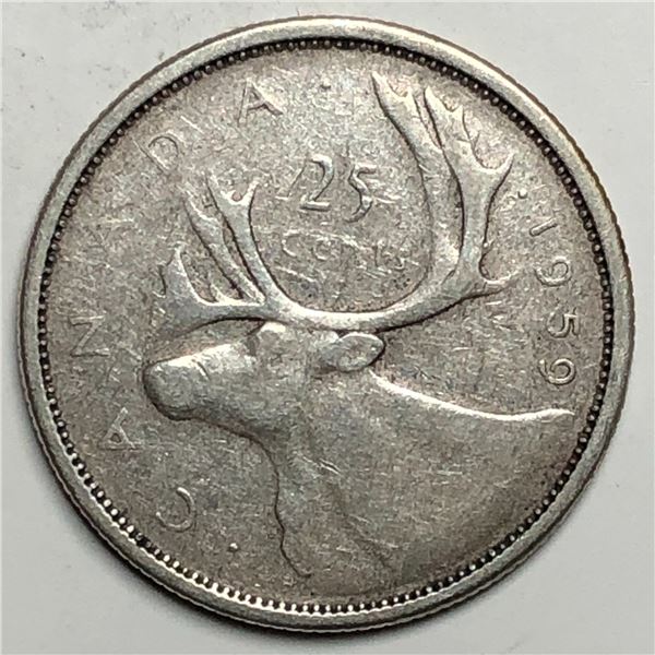1959 Queen Elizabeth 25 Cents