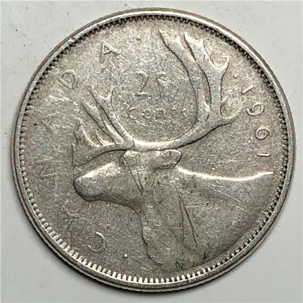 1961 Queen Elizabeth 25 Cents